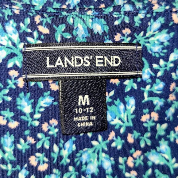 Medium 10-12 Lands' End Fit & Flare Floral Dress - Picture 2 of 2